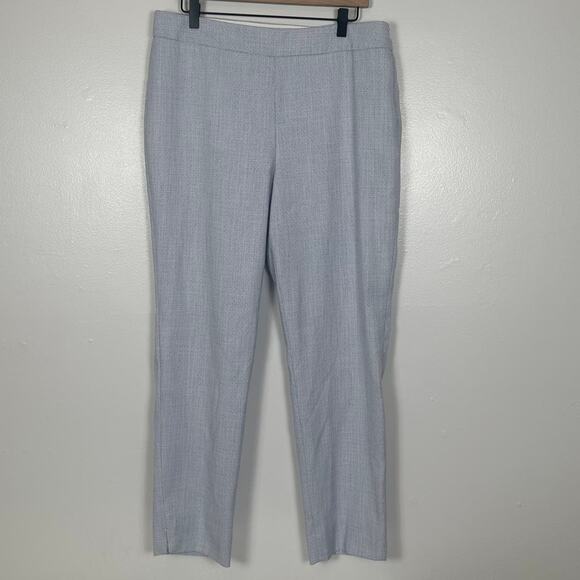 Talbots Womens High Rise Pull-On Lined Cropped Light Blue Chino Trouser Pants 12 - Picture 1 of 7